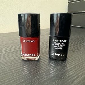 Authentic Chanel Nail polish red and gel coat.